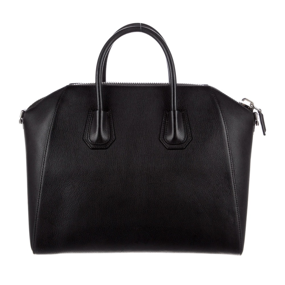 Givenchy Antigona medium black grained leather silver metal satchel purse bag - Picture 3 of 10